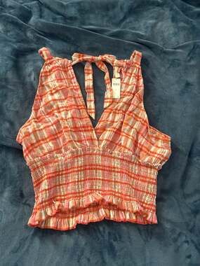 Anthropologie Maeve Check Plaid Embroidered